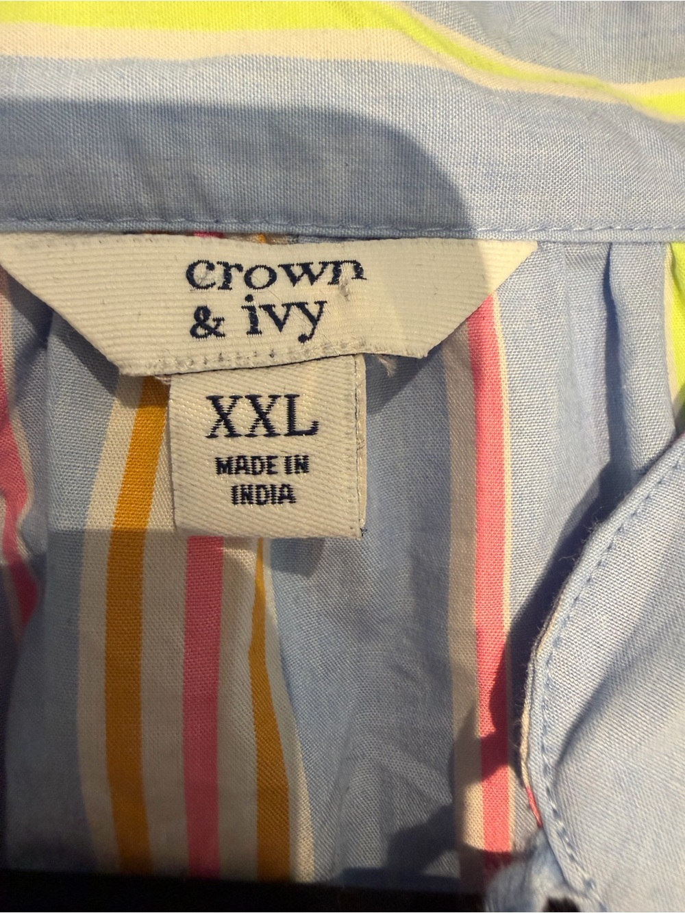 crown & ivy Pastel Blue Multicolor Striped V-Neck Dress - Picture 5 of 9